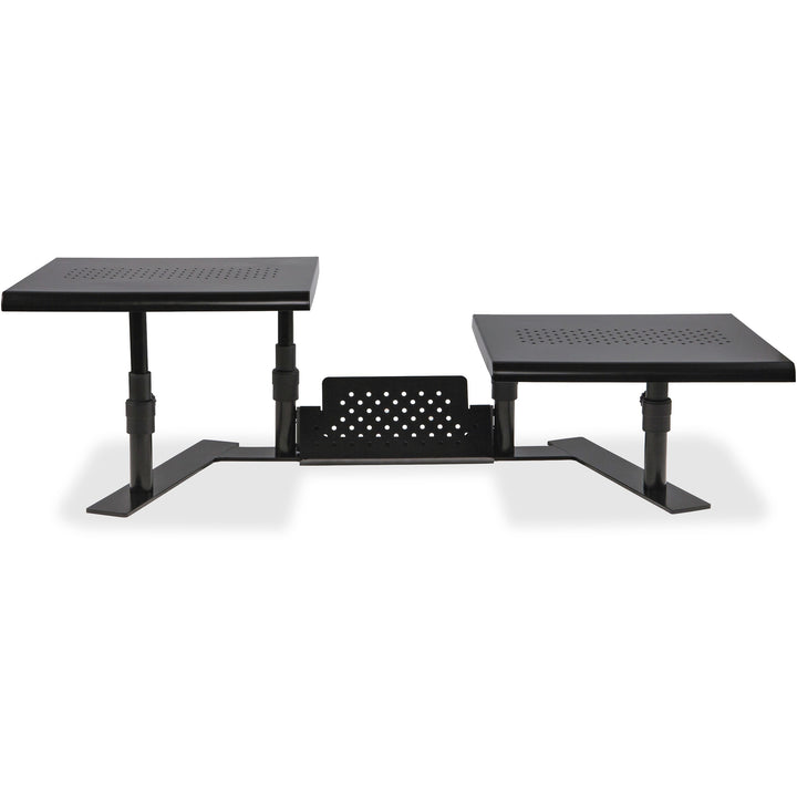 Image of Allsop® Metal Art Ergotwin Dual Monitor Stand, 25.6 To 33.1 X 12.6 X 6.2 To 8.6, Black, Supports 20 Lb/shelf