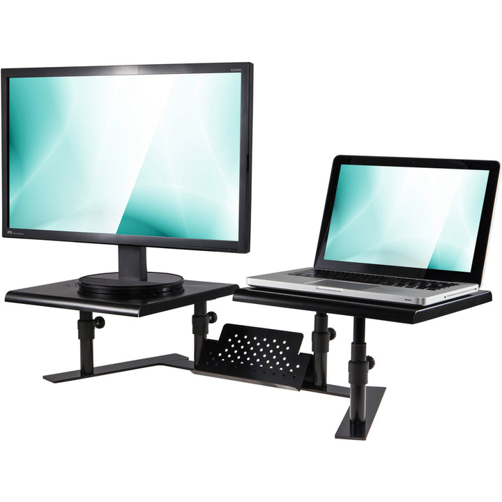Image of Allsop® Metal Art Ergotwin Dual Monitor Stand, 25.6 To 33.1 X 12.6 X 6.2 To 8.6, Black, Supports 20 Lb/shelf