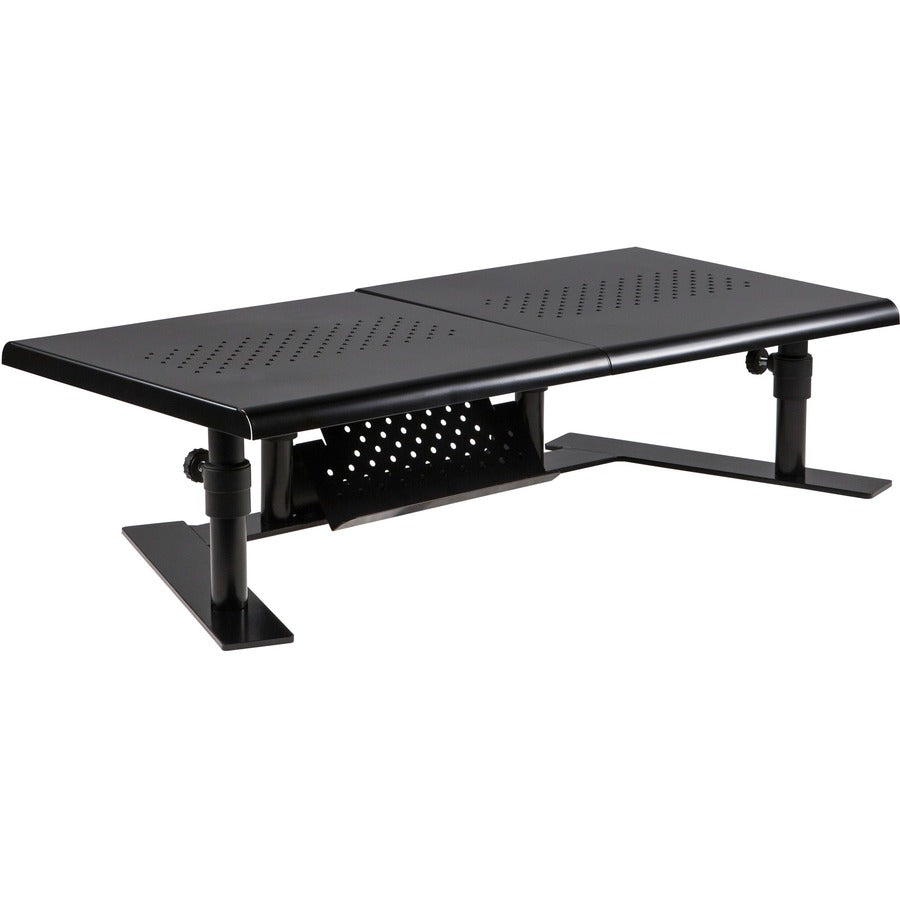 Image of Allsop® Metal Art Ergotwin Dual Monitor Stand, 25.6 To 33.1 X 12.6 X 6.2 To 8.6, Black, Supports 20 Lb/shelf