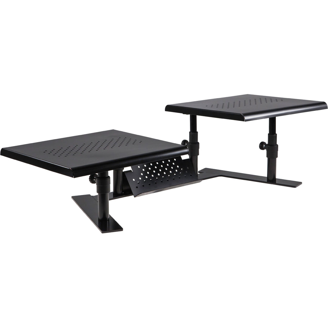 Image of Allsop® Metal Art Ergotwin Dual Monitor Stand, 25.6 To 33.1 X 12.6 X 6.2 To 8.6, Black, Supports 20 Lb/shelf