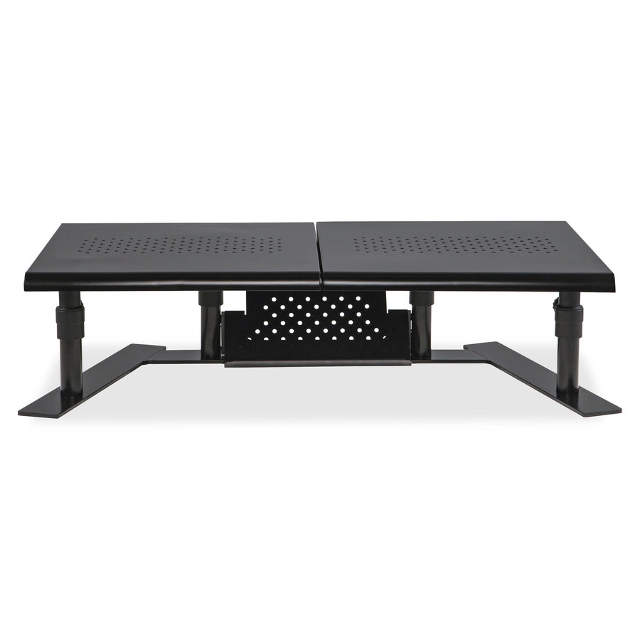 Image of Allsop® Metal Art Ergotwin Dual Monitor Stand, 25.6 To 33.1 X 12.6 X 6.2 To 8.6, Black, Supports 20 Lb/shelf