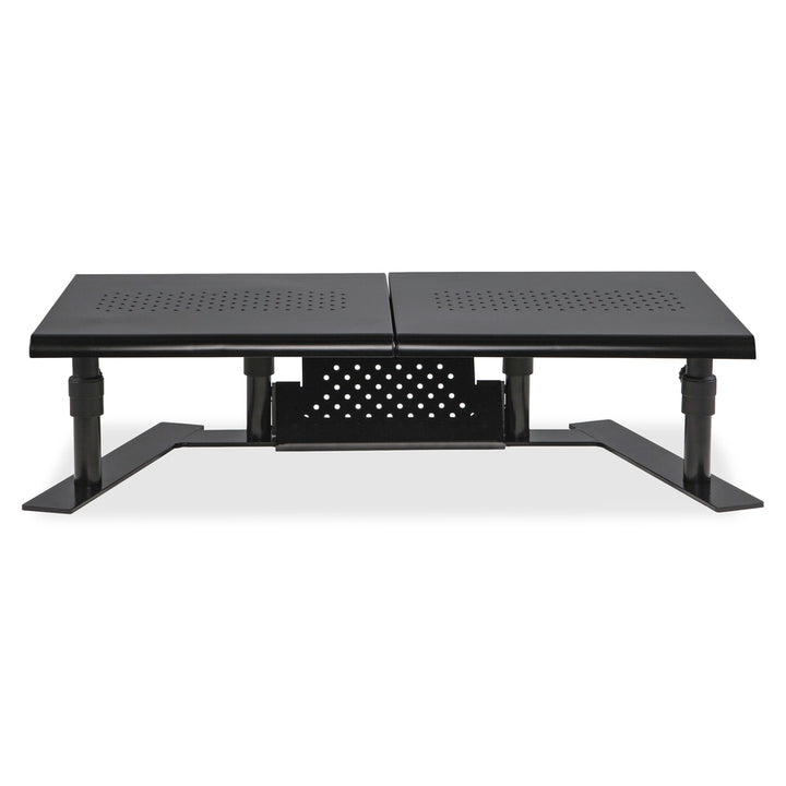 Image of Allsop® Metal Art Ergotwin Dual Monitor Stand, 25.6 To 33.1 X 12.6 X 6.2 To 8.6, Black, Supports 20 Lb/shelf