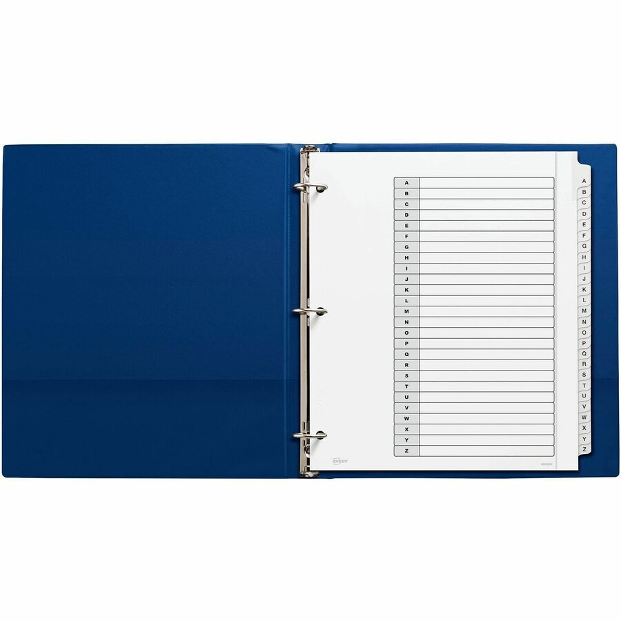 Image of Avery® Customizable TOC Ready Index Black and White Dividers, 26-Tab, A to Z, 11 x 9.25, 1 Set