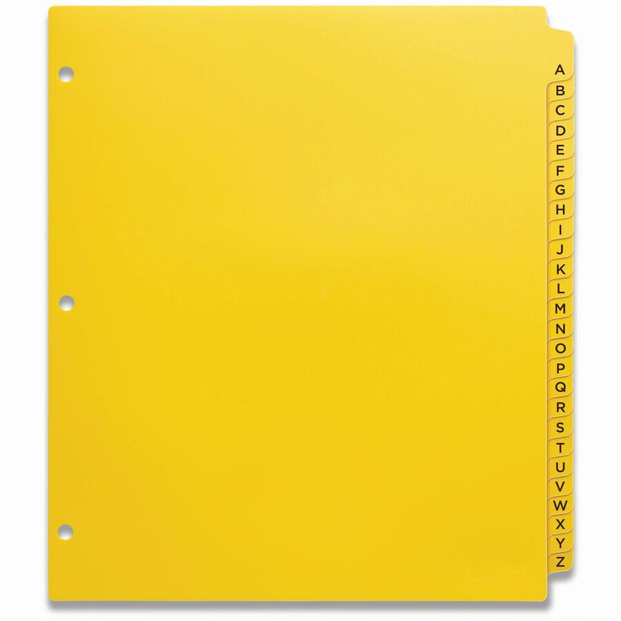 Image of Avery® Heavy-Duty Preprinted Plastic Tab Dividers, 26-Tab, A To Z, 11 X 9, Yellow, 1 Set