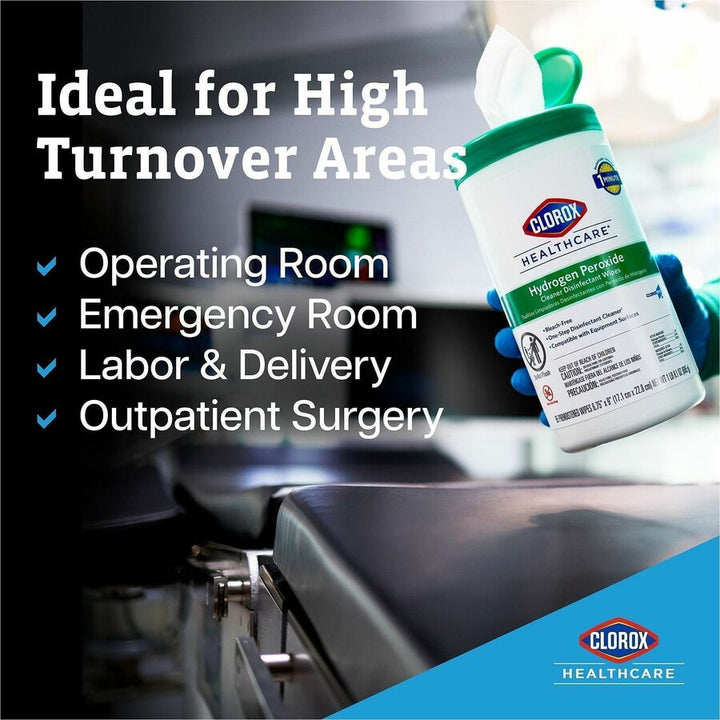 Image of Clorox Healthcare 30824 Hydrogen Peroxide Cleaner Disinfectant Wipes