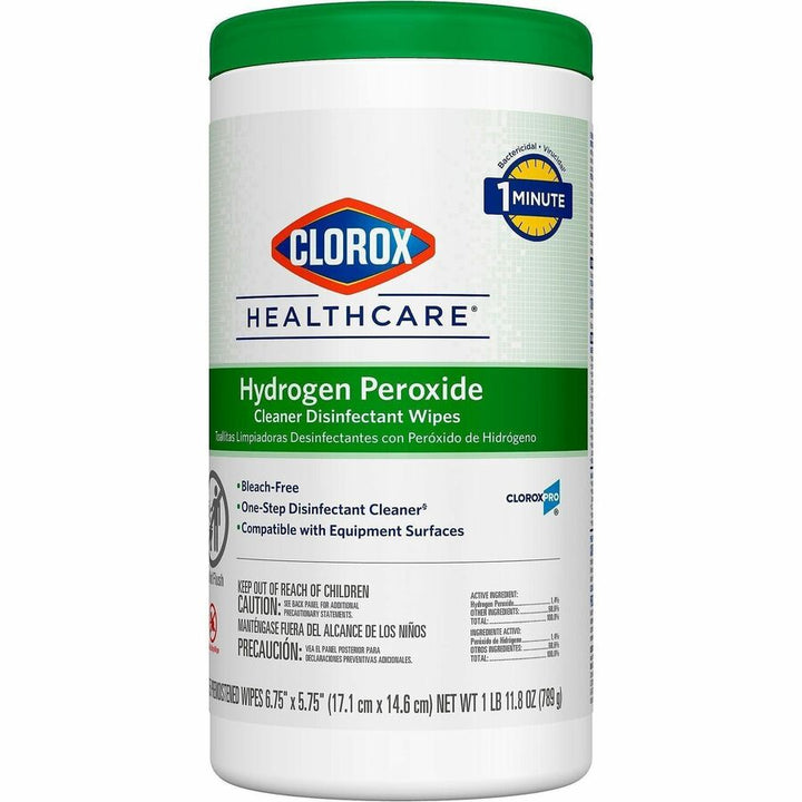 Image of Clorox Healthcare 30825 Hydrogen Peroxide Cleaner Disinfectant Wipes