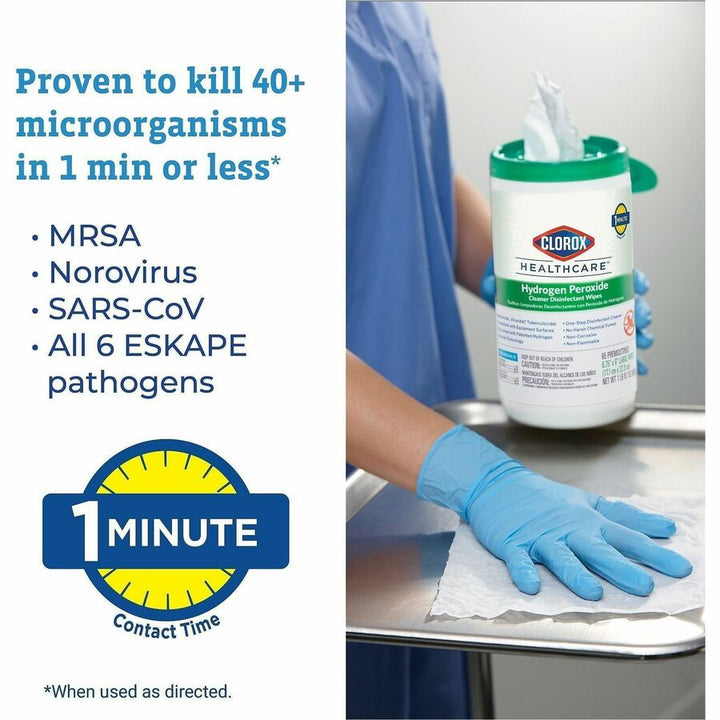 Image of Clorox Healthcare 30826 Hydrogen Peroxide Cleaner Disinfectant Wipes