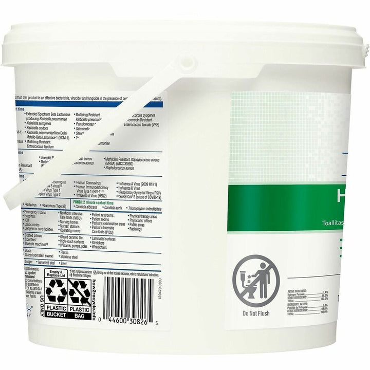 Image of Clorox Healthcare 30826 Hydrogen Peroxide Cleaner Disinfectant Wipes