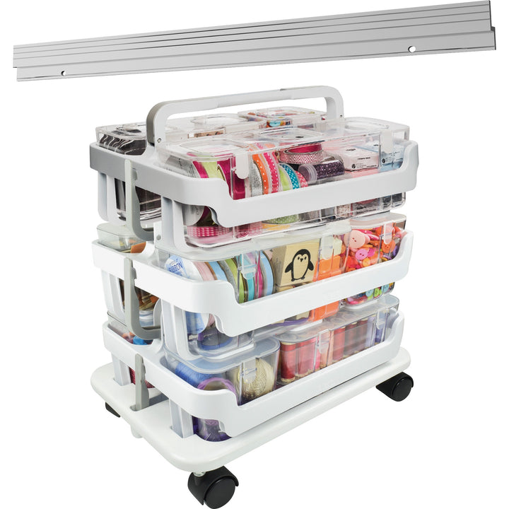 Image of deflecto® Caddy Organizer System, Stackable,16"W x 11"L x 17-1/4"H,AST