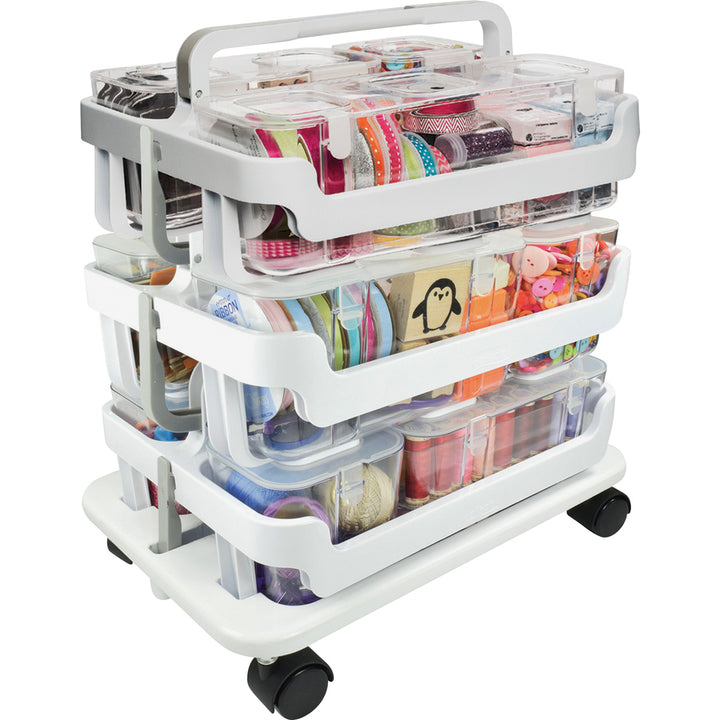 Image of deflecto® Caddy Organizer System, Stackable,16"W x 11"L x 17-1/4"H,AST