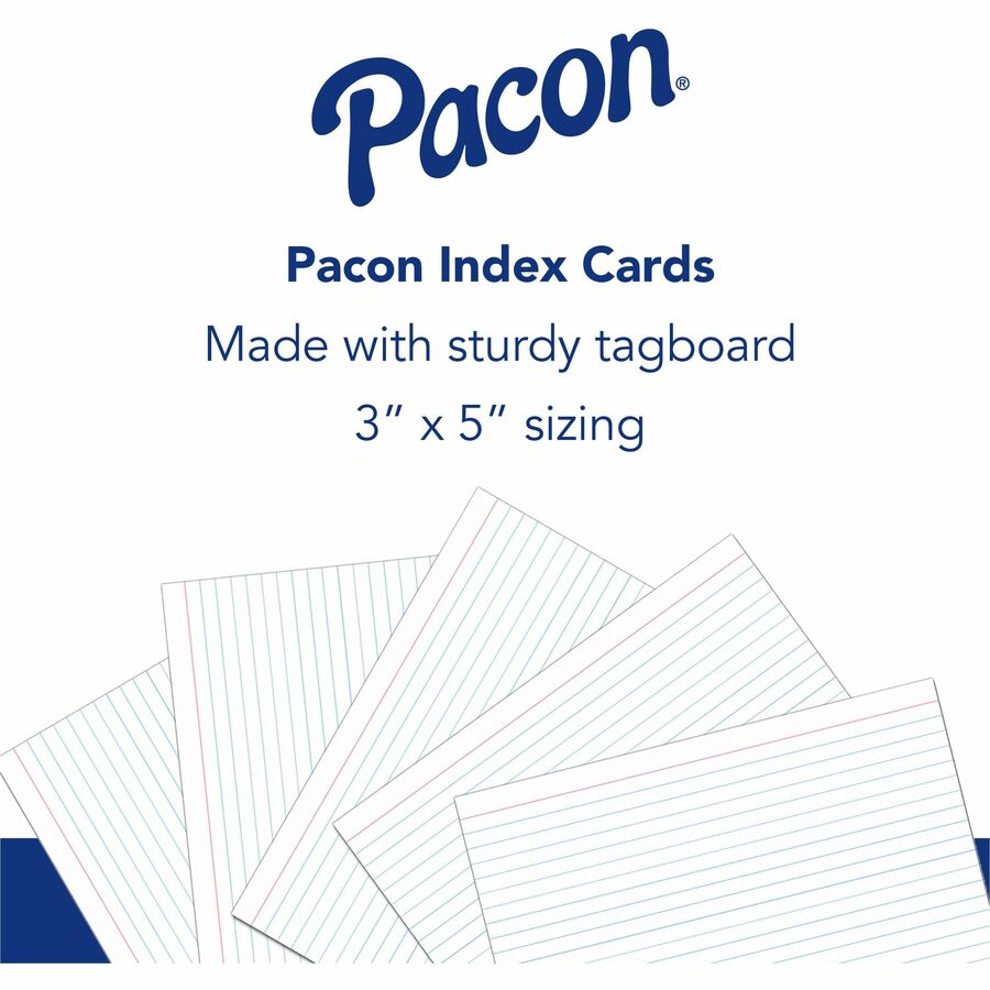 Image of Pacon® Index Cards, Ruled, 3"x5", 100/PK, White