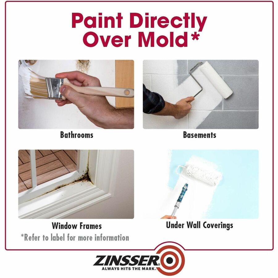 Image of Zinsser 276049 Mold Killing Primer, White, 2 / Carton