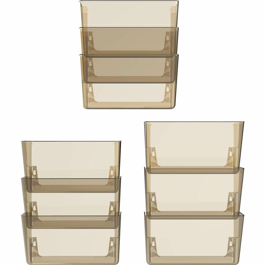 Image of Storex Wall File, Stackable, Letter, 4"W x 13"L x 7"H, 7/ST, Smoke
