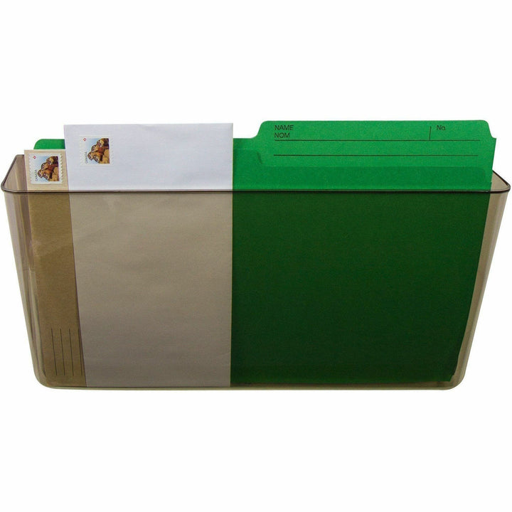 Image of Storex Wall File, Stackable, Letter, 4"W x 13"L x 7"H, 7/ST, Smoke