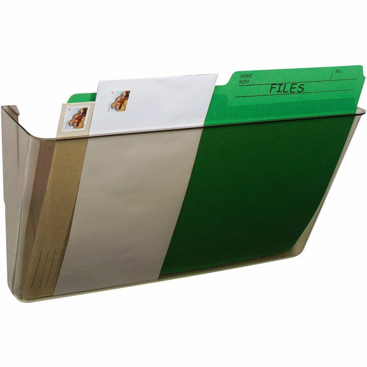 Image of Storex Wall File, Stackable, Letter, 4"W x 13"L x 7"H, 7/ST, Smoke