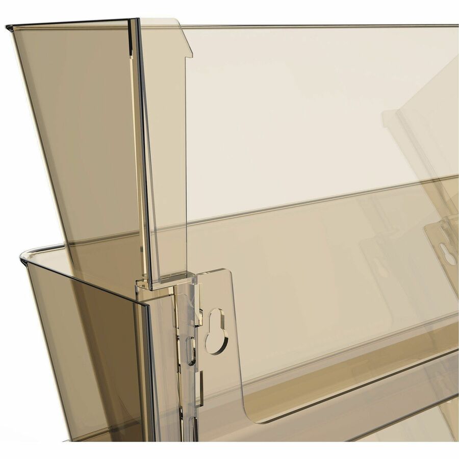 Image of Storex Wall File, Stackable, Letter, 4"W x 13"L x 7"H, 7/ST, Smoke