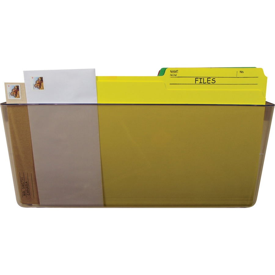 Image of Storex Wall File, Stackable, Letter, 4"W x 13"L x 7"H, 7/ST, Smoke