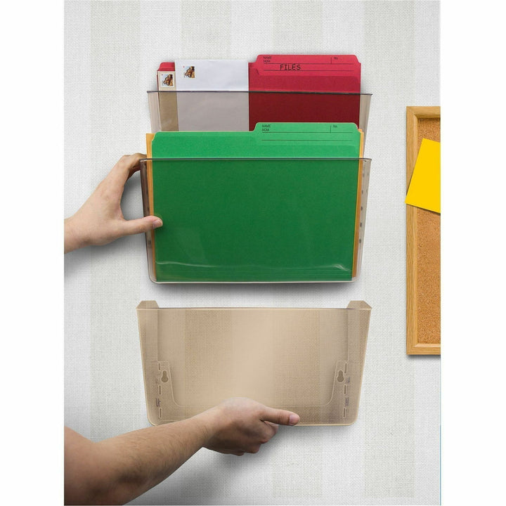 Image of Storex Wall File, Stackable, Letter, 4"W x 13"L x 7"H, 7/ST, Smoke