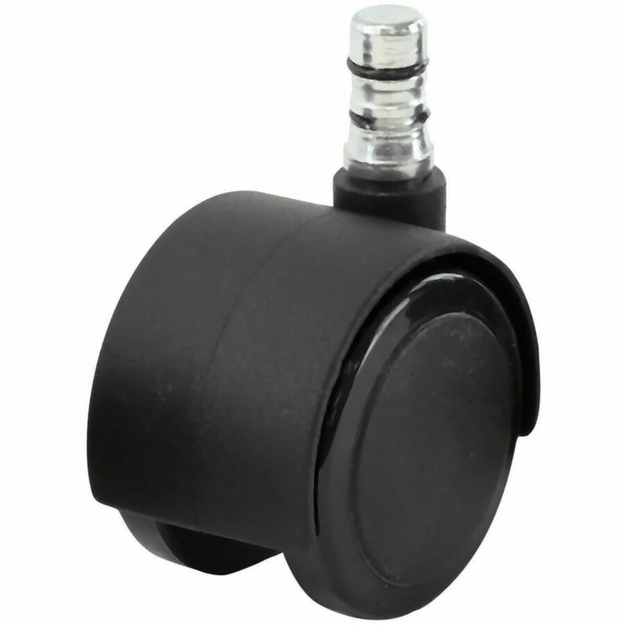 Image of Master Caster® Noiseless Duet Casters, Grip Ring Type R Stem, 2" Soft Polyurethane Wheel, Matte Black, 5/Set