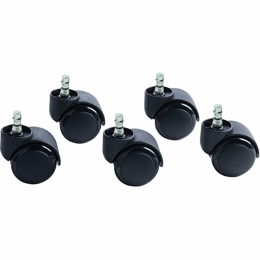 Image of Master Caster® Noiseless Futura Casters, Grip Ring Type R Stem, 2.19" Soft Polyurethane Wheel, Matte Black, 5/Set