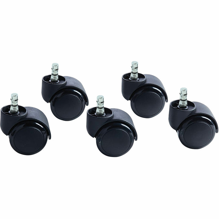 Image of Master Caster® Noiseless Futura Casters, Grip Ring Type R Stem, 2.19" Soft Polyurethane Wheel, Matte Black, 5/Set
