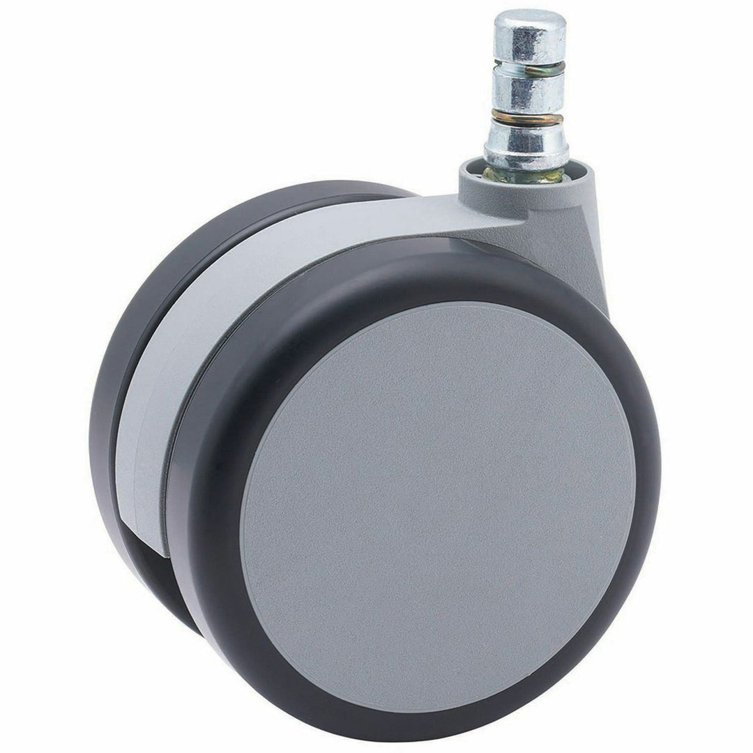 Image of Master Caster® Noiseless Casters, Twin-Wheel, 3" Diameter, 5/ST, GY/BK