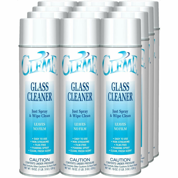Image of Claire® Glass Cleaner Spray, Foaming, 19oz, 12/CT, White
