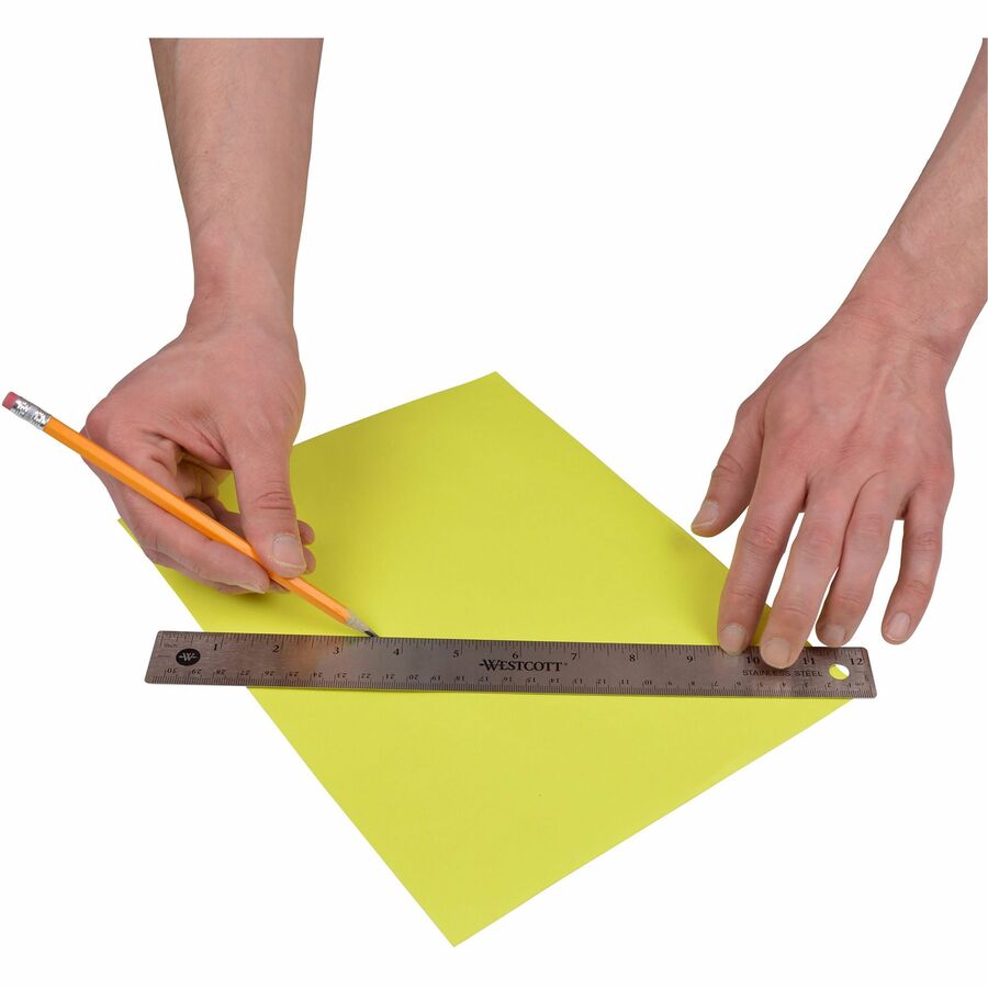 Image of Acme United Corporation Rulers, 12"L, Stainless Steel, Nonslip Cork Back, 12/BX, SR