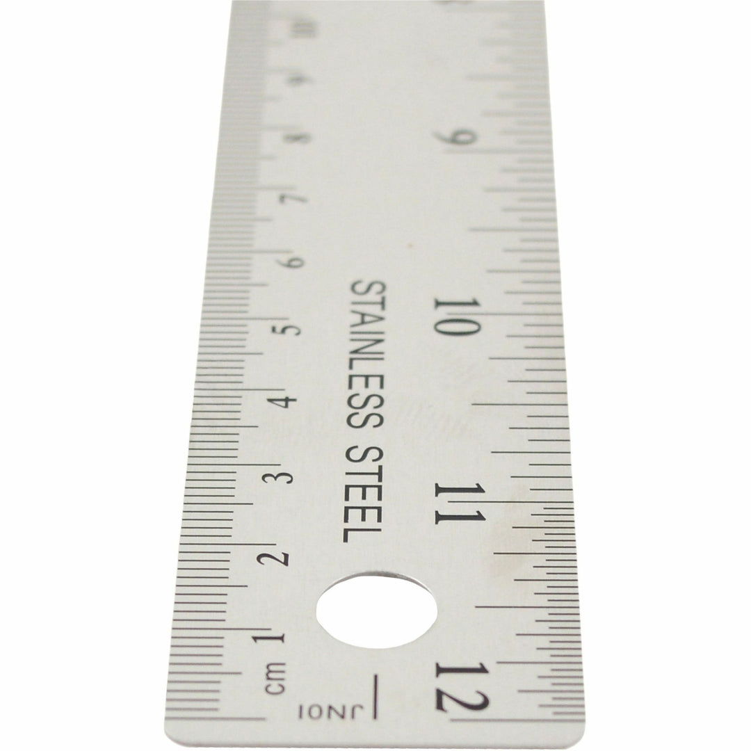 Image of Acme United Corporation Rulers, 12"L, Stainless Steel, Nonslip Cork Back, 12/BX, SR