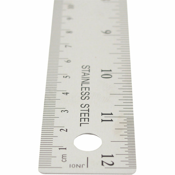 Image of Acme United Corporation Rulers, 12"L, Stainless Steel, Nonslip Cork Back, 12/BX, SR