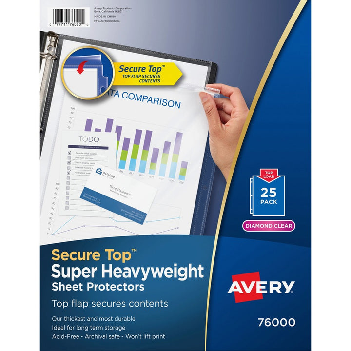 Image of Avery® Sheet Protectors,Super Hvywt,25/PK,3PK/BD,Diamond Clear