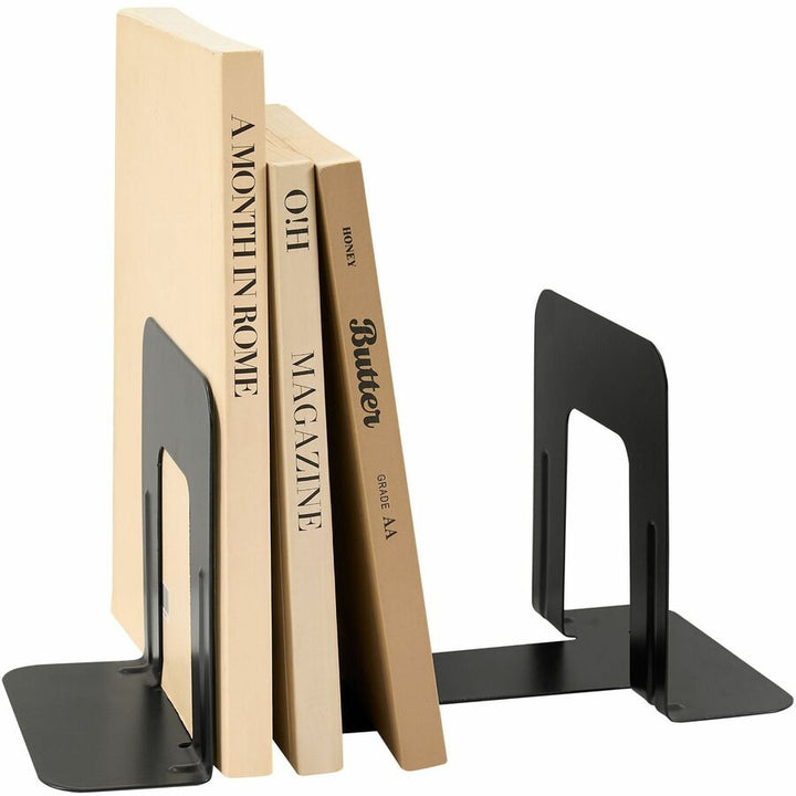 Image of Business Source Bookends, Standard, Steel, 4-3/4"x5-1/4"x5",2/PR,6PR/BX,BK