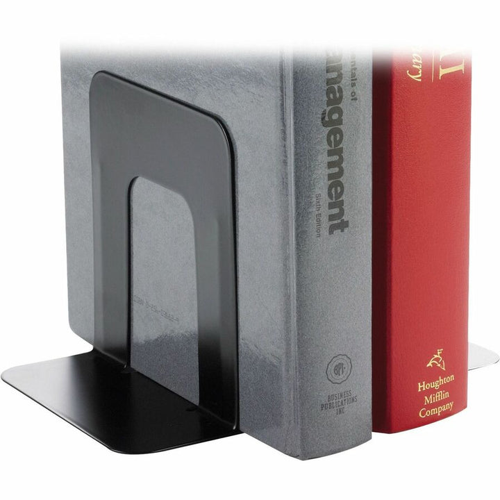 Image of Business Source Bookends, Standard, Steel, 4-3/4"x5-1/4"x5",2/PR,6PR/BX,BK
