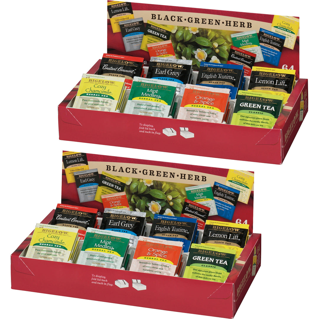 Image of Bigelow® Tea Tray Packs, 8 Assorted Teas,64/BX,2BX/BD, Multi