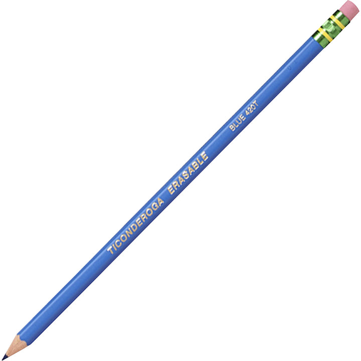 Image of Dixon® Colored Pencils, w/Eraser, Erasable, HB-Med, 72/CT, Blue