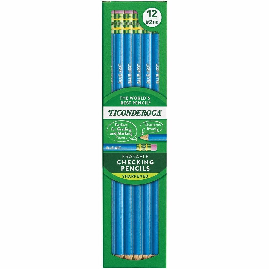 Image of Dixon® Colored Pencils, w/Eraser, Erasable, HB-Med, 72/CT, Blue