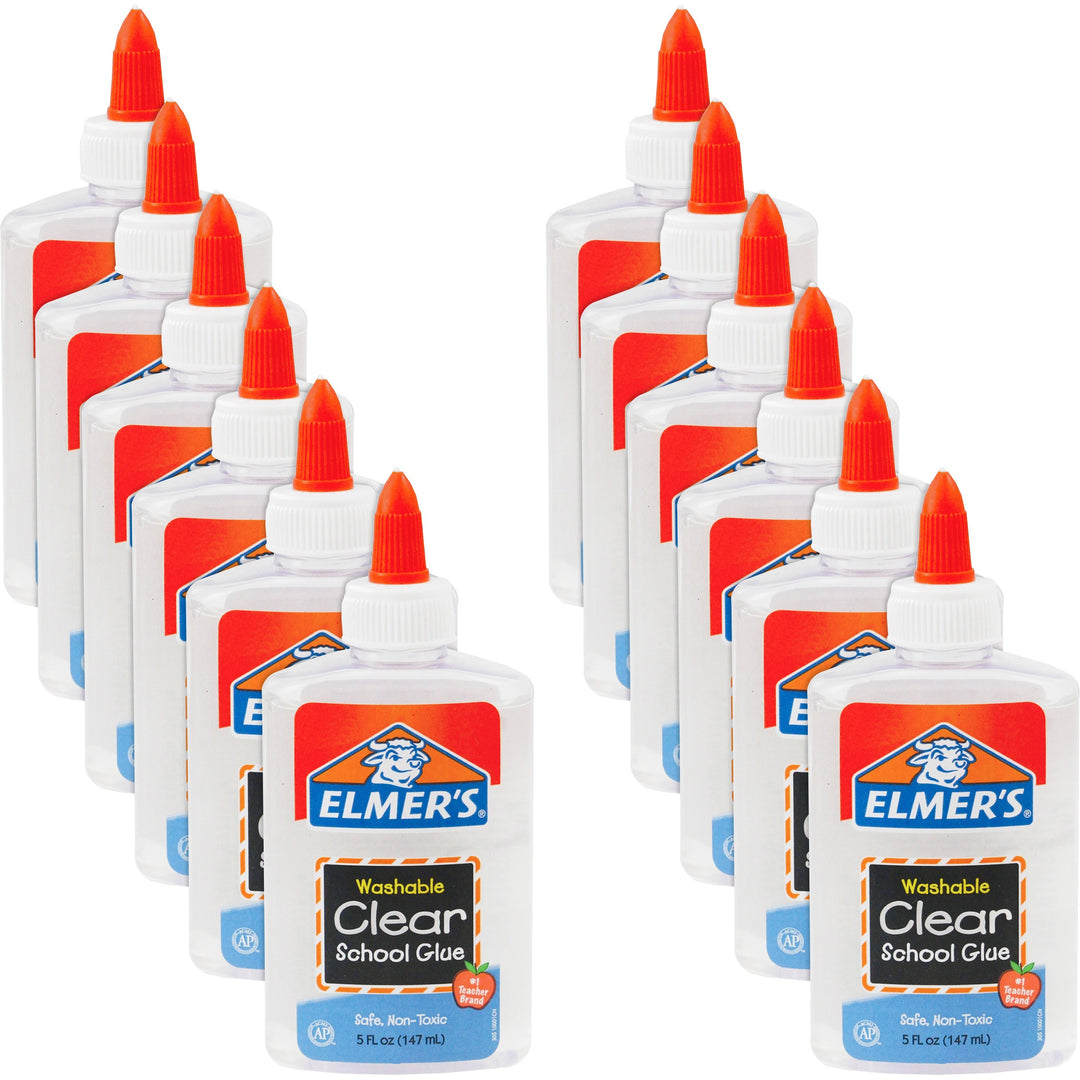 Image of Elmer's® School Glue, Washable, Nontoxic, 5 oz, 12 Bottles/BD, Clear