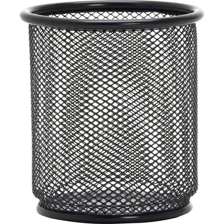 Image of Lorell Pencil Cups, Steel Mesh, 3-1/2"x3-7/8", 6/BX, Black