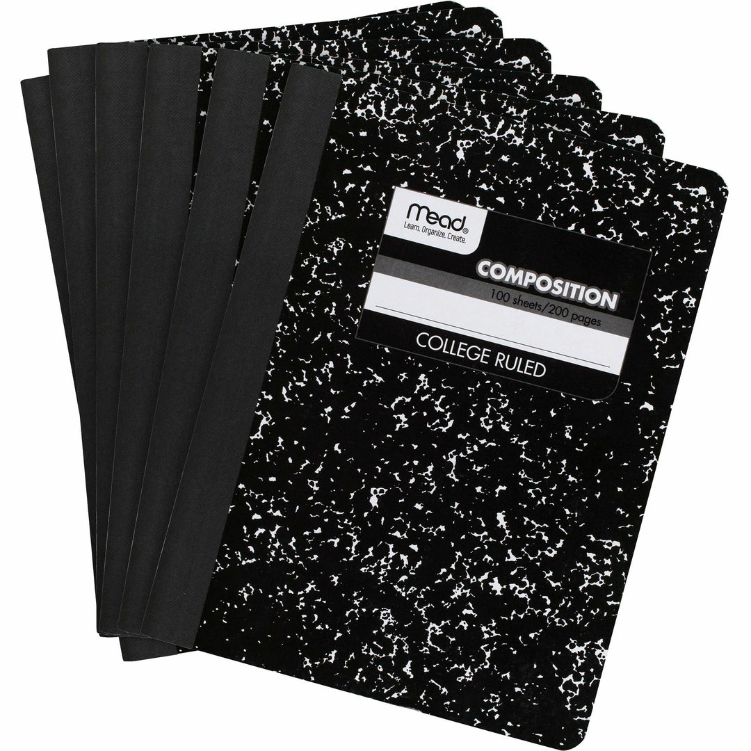 Image of Mead® Composition Books, Sewn, 7-1/2"x9-3/4", 12/CT, BK Marble