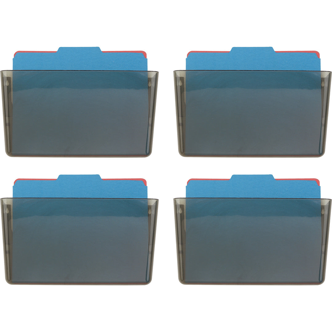 Image of Officemate Wall Files, Letter, 13"x4-1/8"x7", 4/CT, Smoke