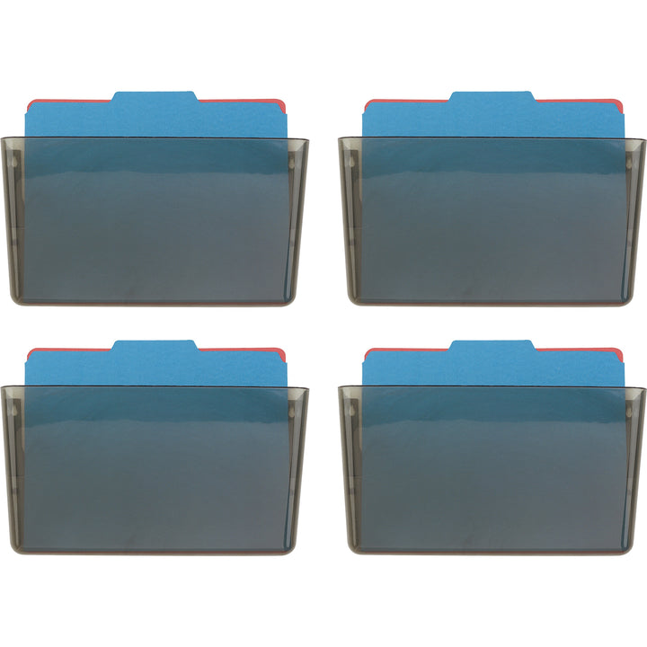 Image of Officemate Wall Files, Letter, 13"x4-1/8"x7", 4/CT, Smoke