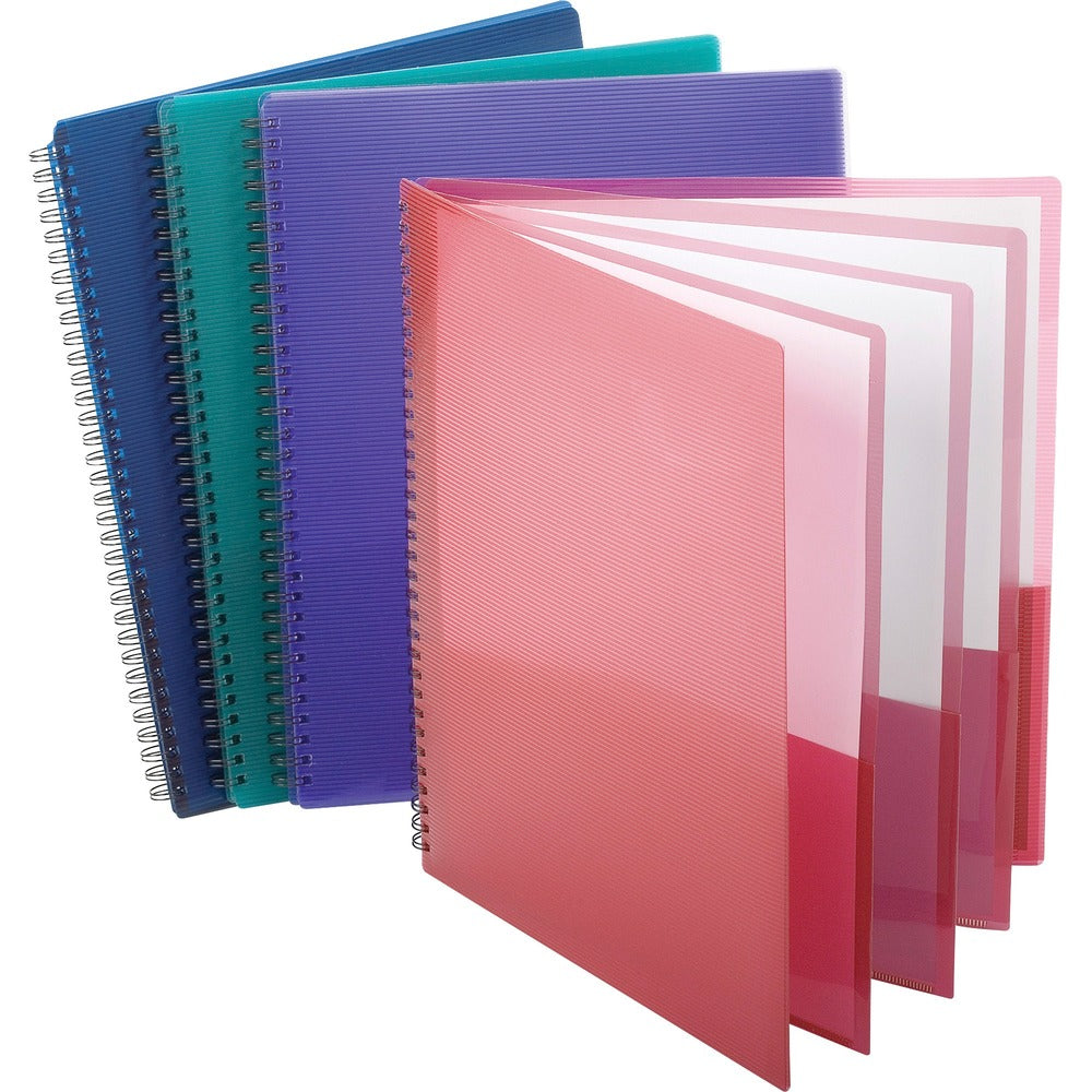 Image of Oxford Folders, 8 Pockets, Wire Bind, Letter, 200 Sh Cap, 5/BD, AST