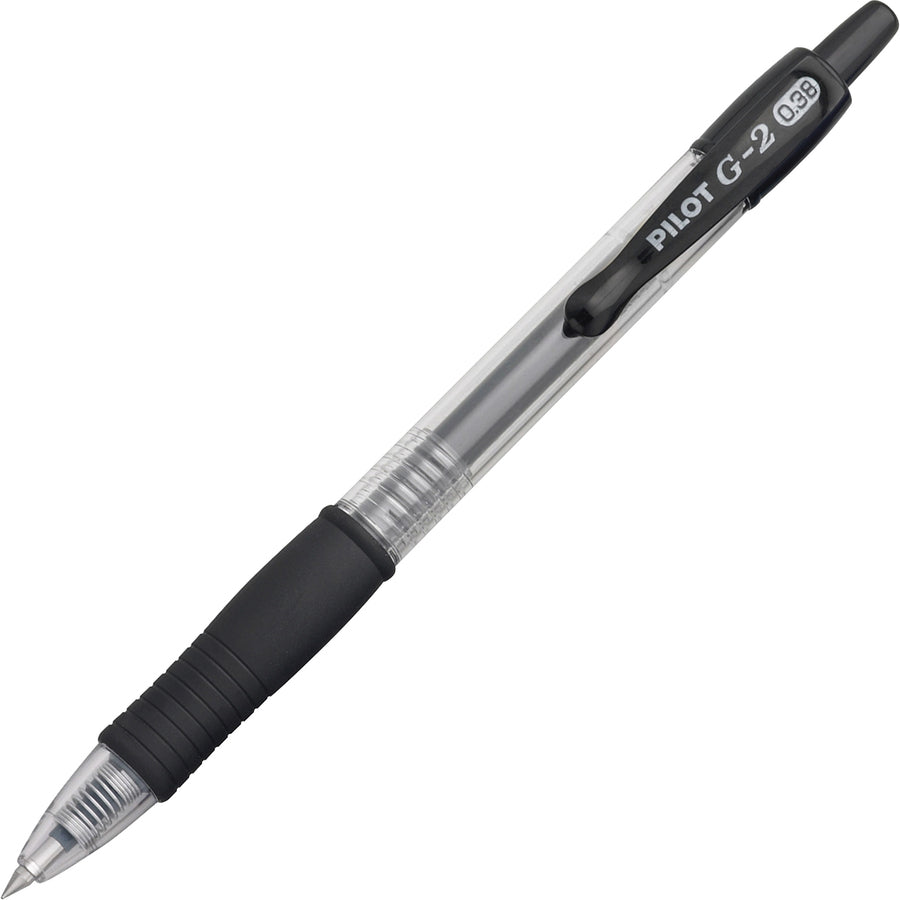 Image of Pilot® Retractable Pens, Ultra Fine,24/BD, Clear Barrel/Black Ink