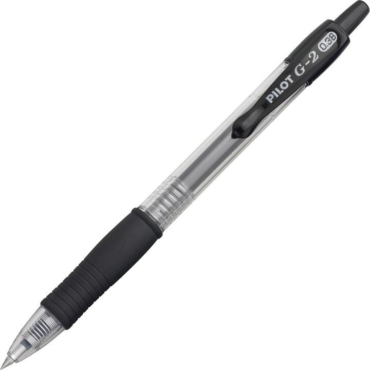 Image of Pilot® Retractable Pens, Ultra Fine,24/BD, Clear Barrel/Black Ink