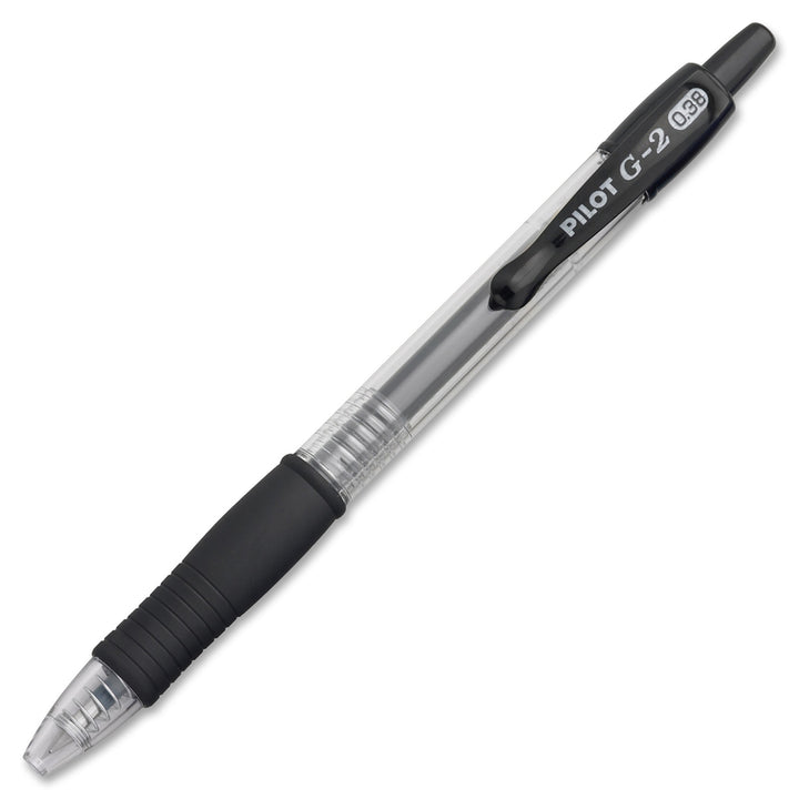Image of Pilot® Retractable Pens, Ultra Fine,24/BD, Clear Barrel/Black Ink
