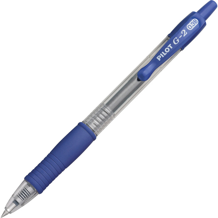 Image of Pilot® Retractable Pens, Ultra Fine,24/BD,Clear Barrel/Blue Ink