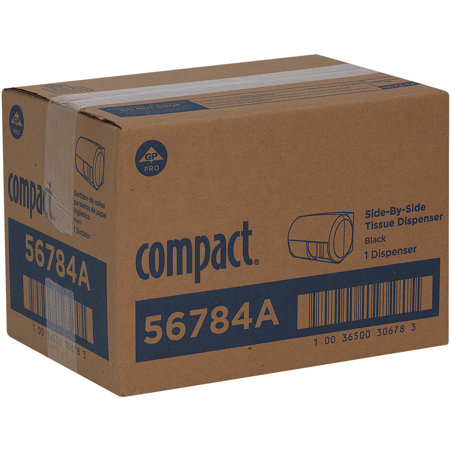 Image of Compact 56784A 2-Roll Side-by-Side Coreless High-Capacity Toilet Paper Dispenser