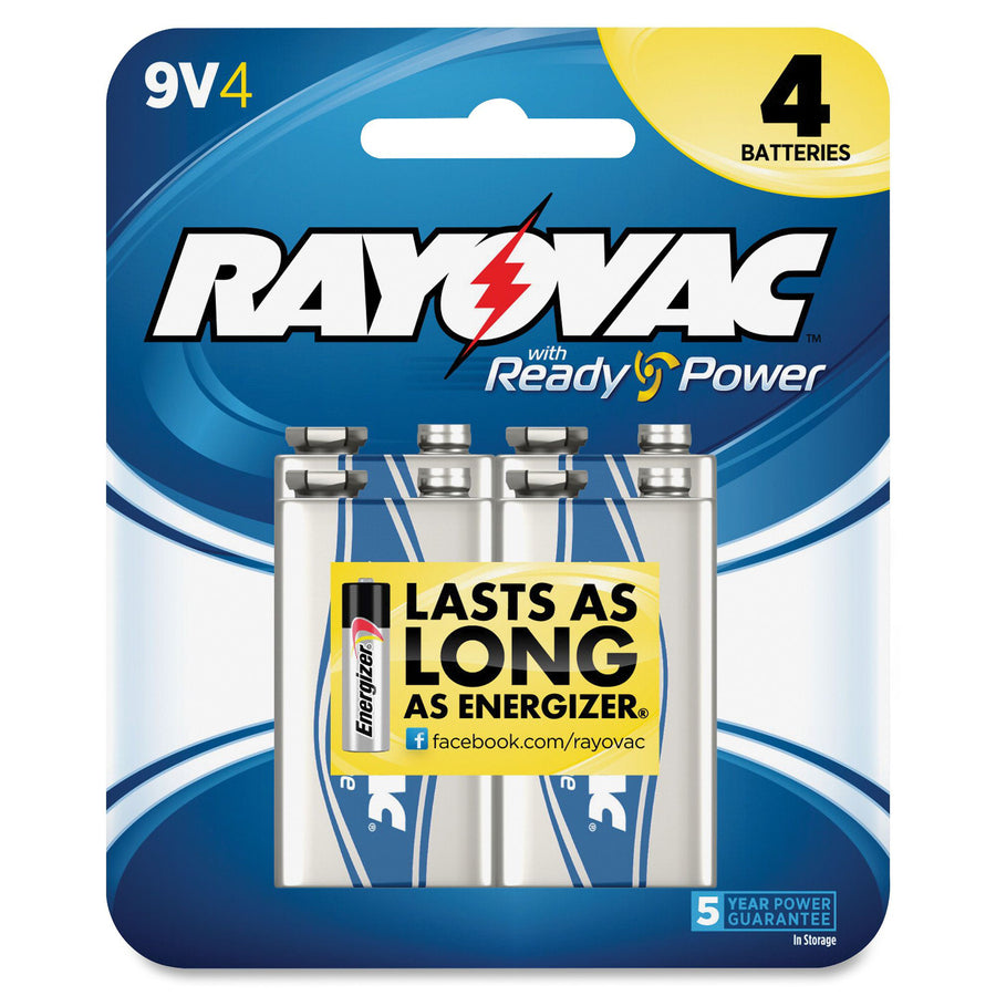 Image of Rayovac® High Energy Premium Alkaline 9v Batteries, 4/pack