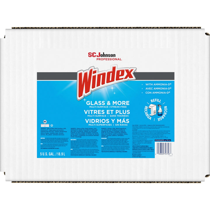 Image of Windex® 696502 Cleaner Bag-In-A-Box, Ready-To-Use, 640 fl oz (20 quart), Recommended For: Fingerprint Remover, Streak-free, Blue, 1 Each