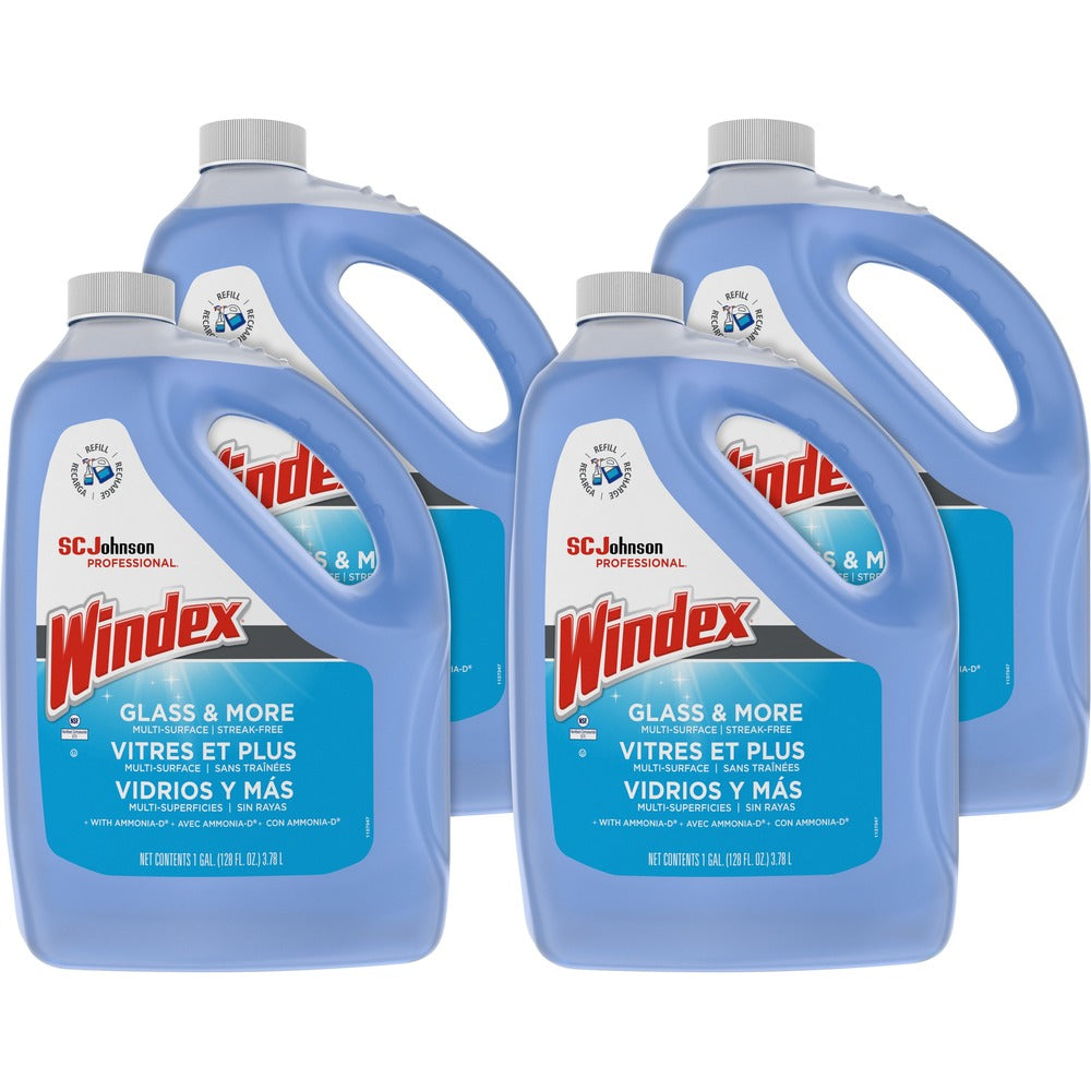 Image of S.C. Johnson Glass Cleaner Refill, Windex w/Ammonia-D1 Gallon, 4/CT